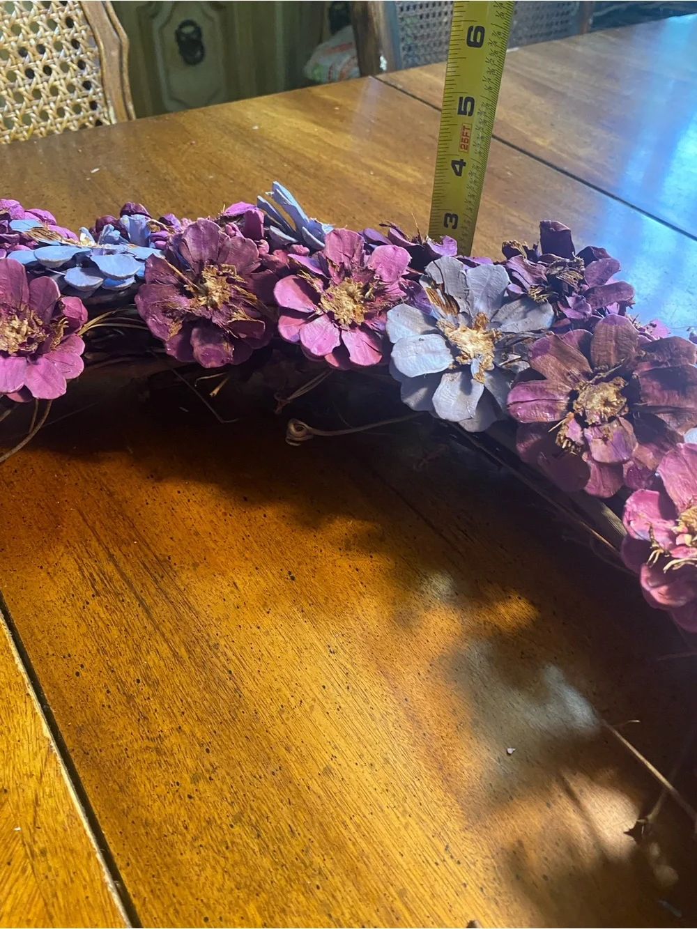 Purple Floral 20” Pinecone Spring/Summer Door Wreath